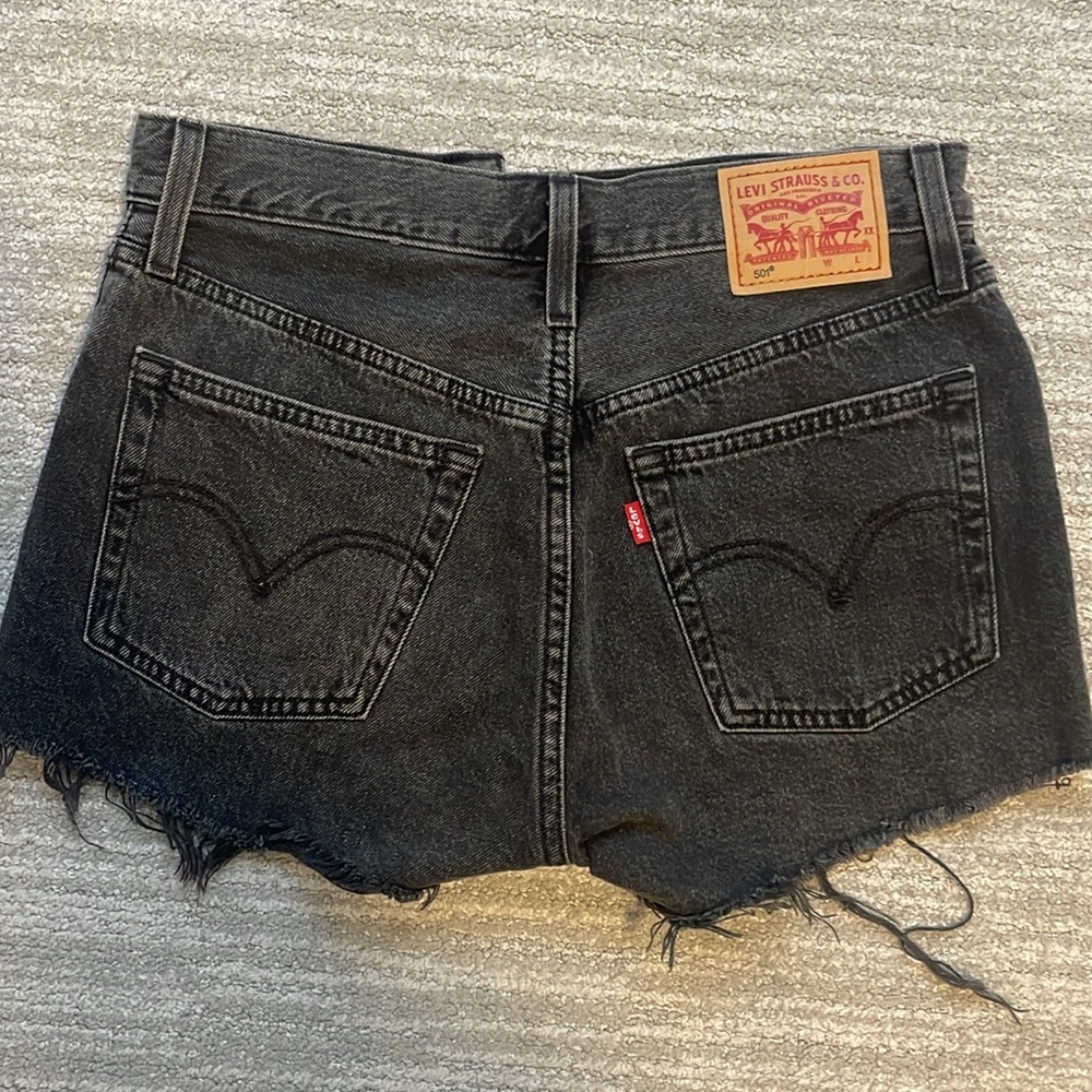 Levi black denim shorts